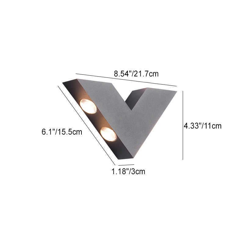Moderne Einfachheit V-Form Aluminium Glas LED Wandleuchte Lampe für den Außenbereich 