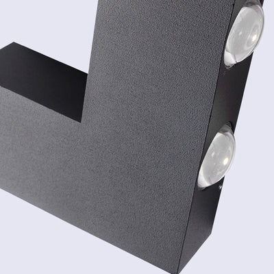 Moderne Einfachheit V-Form Aluminium Glas LED Wandleuchte Lampe für den Außenbereich 