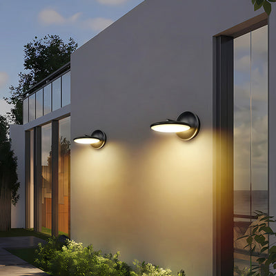 Lámpara Aplique de Pared LED Redonda de Aluminio Acrílico Impermeable Giratoria Minimalista Moderna Para Exteriores 
