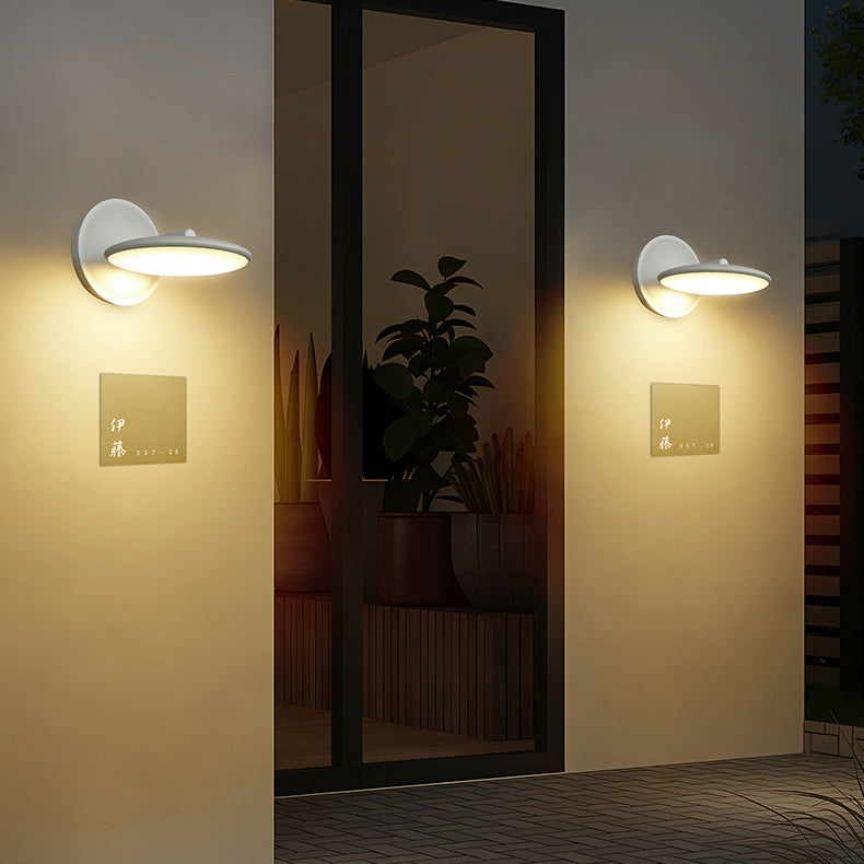 Lámpara Aplique de Pared LED Redonda de Aluminio Acrílico Impermeable Giratoria Minimalista Moderna Para Exteriores 