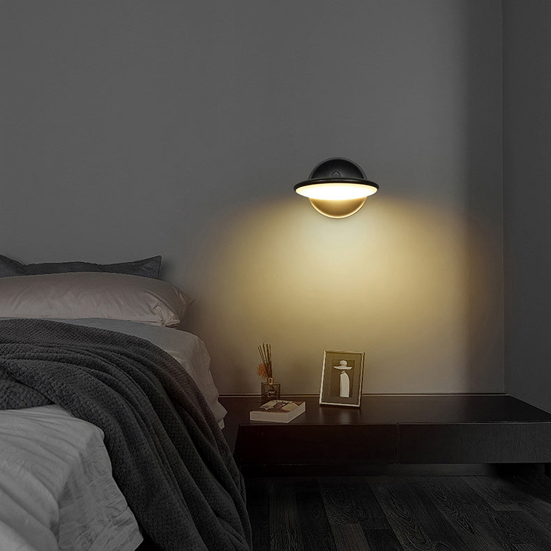 Lámpara Aplique de Pared LED Redonda de Aluminio Acrílico Impermeable Giratoria Minimalista Moderna Para Exteriores 