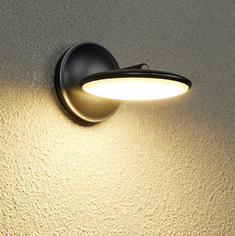 Lámpara Aplique de Pared LED Redonda de Aluminio Acrílico Impermeable Giratoria Minimalista Moderna Para Exteriores 