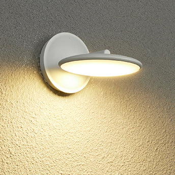 Lámpara Aplique de Pared LED Redonda de Aluminio Acrílico Impermeable Giratoria Minimalista Moderna Para Exteriores 