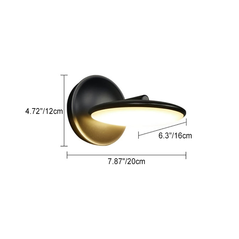 Lámpara Aplique de Pared LED Redonda de Aluminio Acrílico Impermeable Giratoria Minimalista Moderna Para Exteriores 