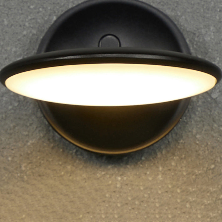 Lámpara Aplique de Pared LED Redonda de Aluminio Acrílico Impermeable Giratoria Minimalista Moderna Para Exteriores 