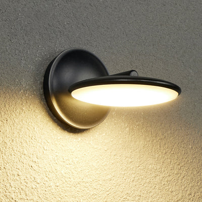 Lámpara Aplique de Pared LED Redonda de Aluminio Acrílico Impermeable Giratoria Minimalista Moderna Para Exteriores 