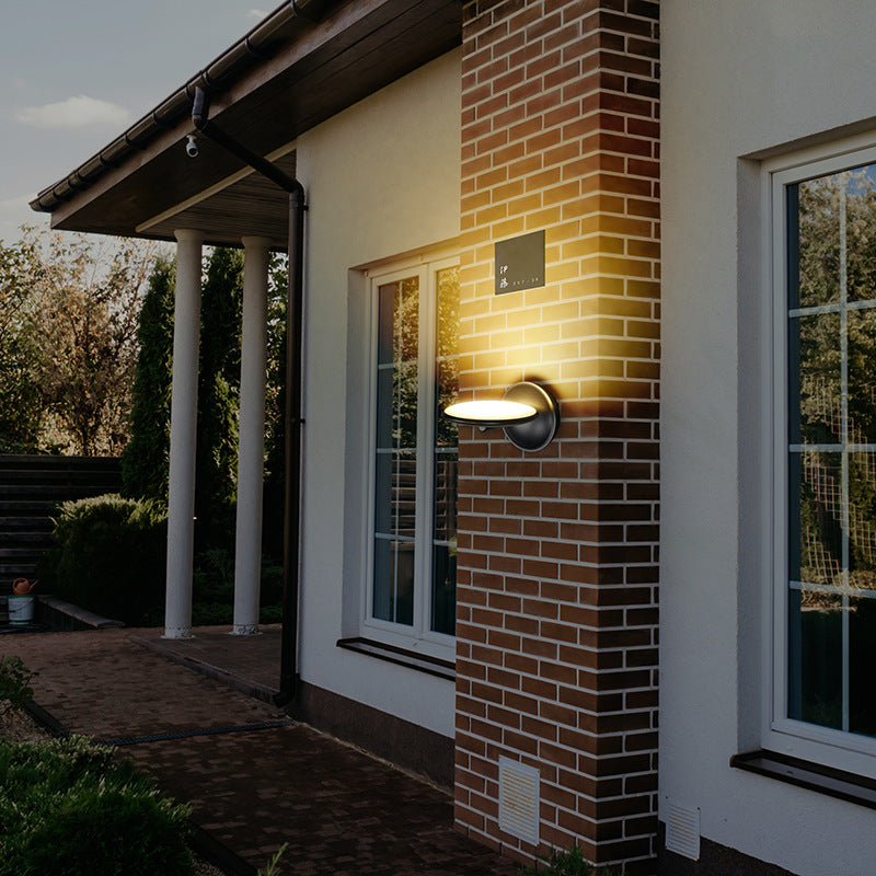Lámpara Aplique de Pared LED Redonda de Aluminio Acrílico Impermeable Giratoria Minimalista Moderna Para Exteriores 