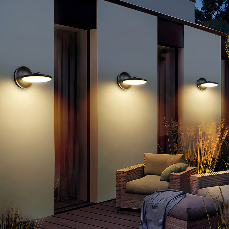 Applique murale LED en aluminium acrylique ronde, rotative, étanche et minimaliste moderne pour l&