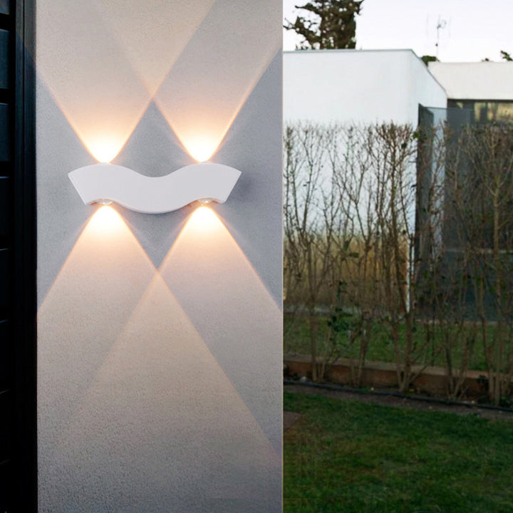 Moderne Einfachheit wasserdichte Aluminiumwelle LED Wandleuchte Lampe für den Außenbereich 