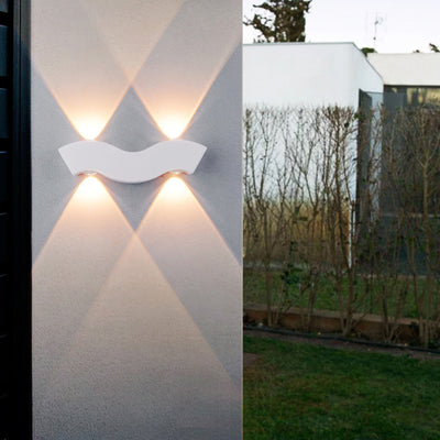 Moderne Einfachheit wasserdichte Aluminiumwelle LED Wandleuchte Lampe für den Außenbereich 