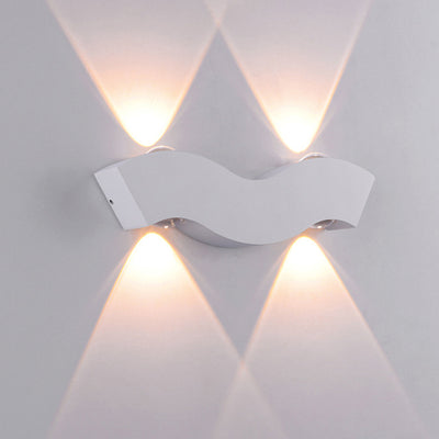 Moderne Einfachheit wasserdichte Aluminiumwelle LED Wandleuchte Lampe für den Außenbereich 