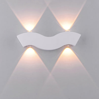 Moderne Einfachheit wasserdichte Aluminiumwelle LED Wandleuchte Lampe für den Außenbereich 