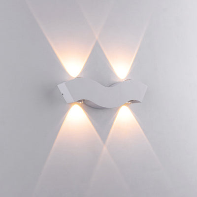 Moderne Einfachheit wasserdichte Aluminiumwelle LED Wandleuchte Lampe für den Außenbereich 