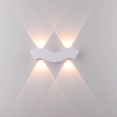 Moderne Einfachheit wasserdichte Aluminiumwelle LED Wandleuchte Lampe für den Außenbereich 