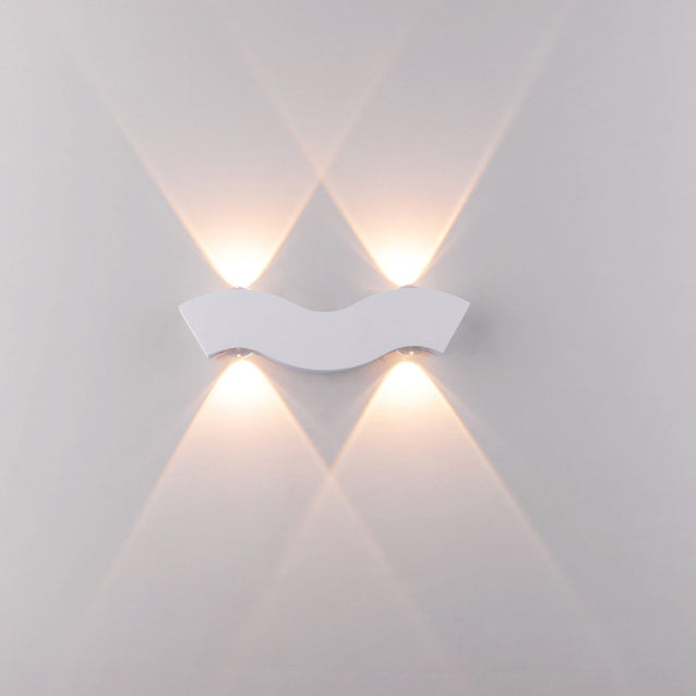 Moderne Einfachheit wasserdichte Aluminiumwelle LED Wandleuchte Lampe für den Außenbereich 