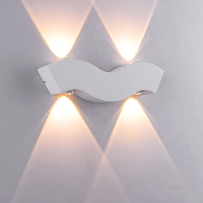 Moderne Einfachheit wasserdichte Aluminiumwelle LED Wandleuchte Lampe für den Außenbereich 