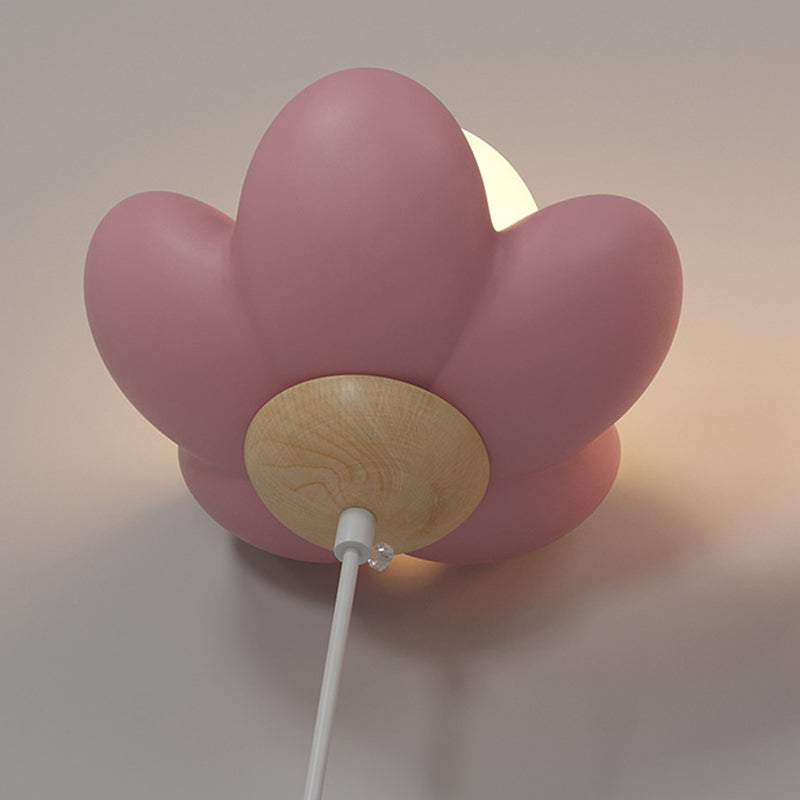 Suspension Luminaire en Résine de Bois et Fleurs Nordiques Contemporaines à 1 Lumière pour Salon 