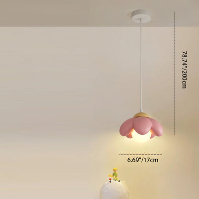Suspension Luminaire en Résine de Bois et Fleurs Nordiques Contemporaines à 1 Lumière pour Salon 