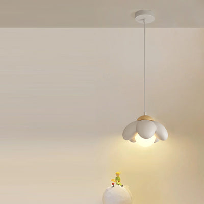 Suspension Luminaire en Résine de Bois et Fleurs Nordiques Contemporaines à 1 Lumière pour Salon 