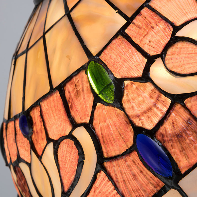 Dôme Tiffany traditionnel en cuivre, suspension à 1 lumière pour salon 