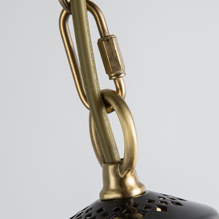 Dôme Tiffany traditionnel en cuivre, suspension à 1 lumière pour salon 