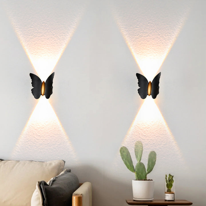 Applique murale LED en aluminium étanche papillon minimaliste moderne pour patio extérieur 