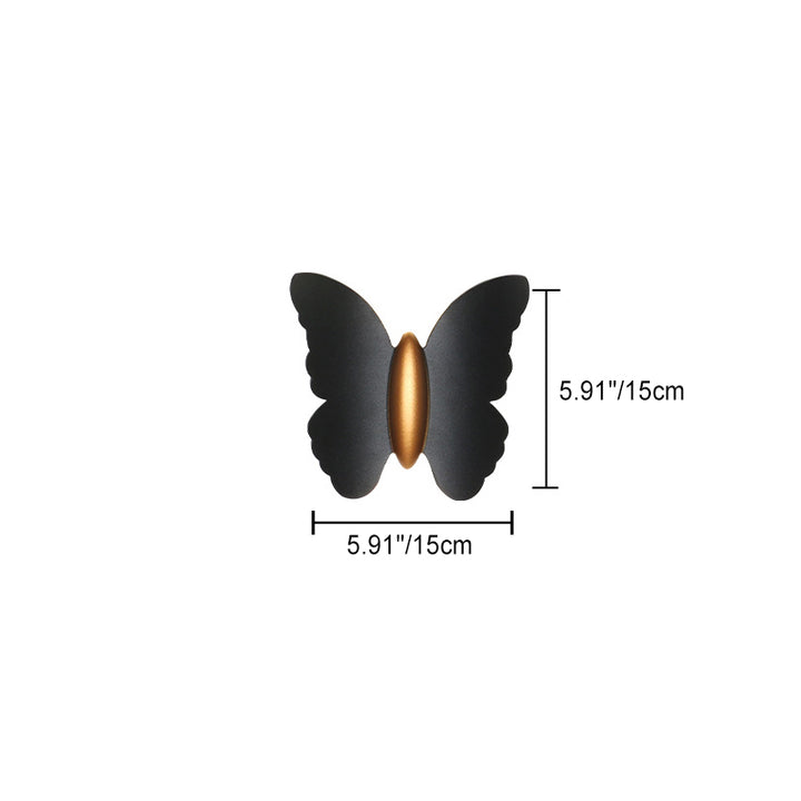 Applique murale LED en aluminium étanche papillon minimaliste moderne pour patio extérieur 