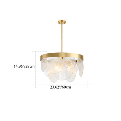 Modern Luxury Disc Handmade Frosted Glass Hardware 6-Light Chandelier For Living Room