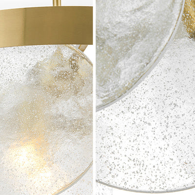 Modern Luxury Disc Handmade Frosted Glass Hardware 6-Light Chandelier For Living Room