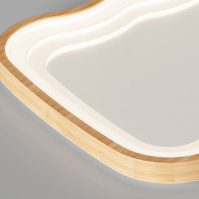 ضوء السقف المدمج LED من الخشب PVC مع الأجهزة السحابية الكريمية الاسكندنافية المعاصرة لغرفة النوم 