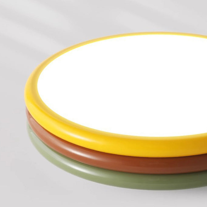 ضوء سقف مثبت على السطح من الأكريليك LED بقاعدة حديدية بتصميم معاصر على شكل برجر مكدس بألوان سكاندينافية لغرفة النوم 