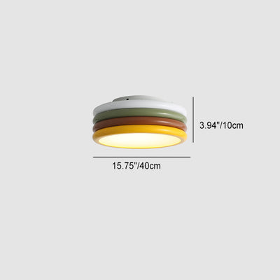 ضوء سقف مثبت على السطح من الأكريليك LED بقاعدة حديدية بتصميم معاصر على شكل برجر مكدس بألوان سكاندينافية لغرفة النوم 