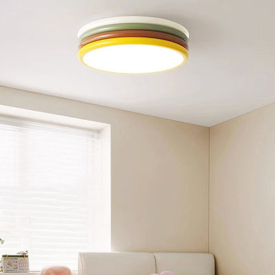 ضوء سقف مثبت على السطح من الأكريليك LED بقاعدة حديدية بتصميم معاصر على شكل برجر مكدس بألوان سكاندينافية لغرفة النوم 