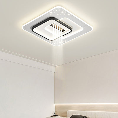 Moderne Einfachheit Drei Runde Quadrat Rechteckige Eisen Acryl LED Unterputz Deckenleuchte Für Schlafzimmer 