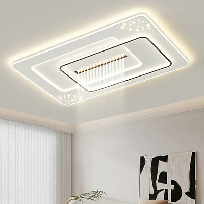 Moderne Einfachheit Drei Runde Quadrat Rechteckige Eisen Acryl LED Unterputz Deckenleuchte Für Schlafzimmer 