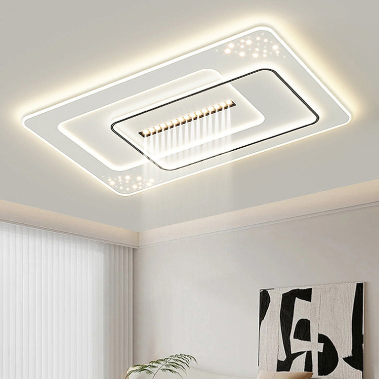 Moderne Einfachheit Drei Runde Quadrat Rechteckige Eisen Acryl LED Unterputz Deckenleuchte Für Schlafzimmer 