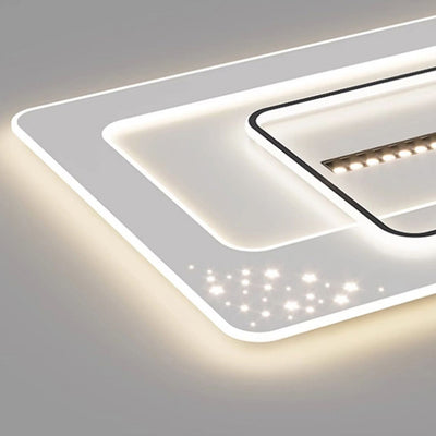 Moderne Einfachheit Drei Runde Quadrat Rechteckige Eisen Acryl LED Unterputz Deckenleuchte Für Schlafzimmer 