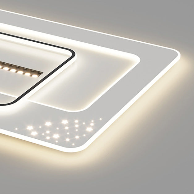 Moderne Einfachheit Drei Runde Quadrat Rechteckige Eisen Acryl LED Unterputz Deckenleuchte Für Schlafzimmer 