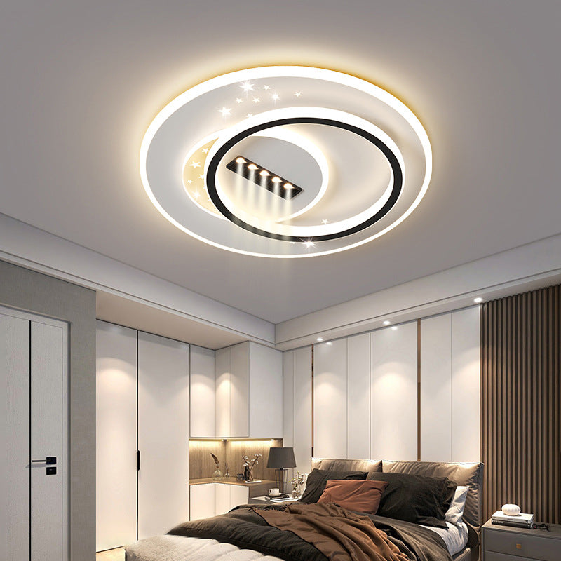 Moderne Einfachheit Drei Runde Quadrat Rechteckige Eisen Acryl LED Unterputz Deckenleuchte Für Schlafzimmer 