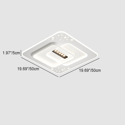 Moderne Einfachheit Drei Runde Quadrat Rechteckige Eisen Acryl LED Unterputz Deckenleuchte Für Schlafzimmer 