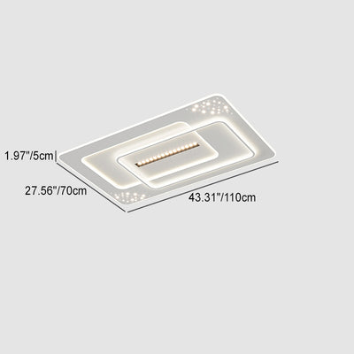 Moderne Einfachheit Drei Runde Quadrat Rechteckige Eisen Acryl LED Unterputz Deckenleuchte Für Schlafzimmer 