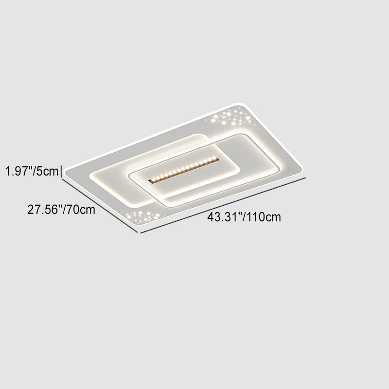 Moderne Einfachheit Drei Runde Quadrat Rechteckige Eisen Acryl LED Unterputz Deckenleuchte Für Schlafzimmer 