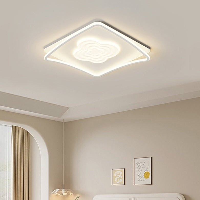 Plafonnier LED en forme irrégulière minimaliste moderne en fer, acrylique et aluminium pour chambre 