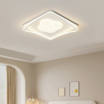Modern Minimalist Irregular Shape Iron Acrylic Aluminum LED Flush Mount Ceiling Light For Bedroom
