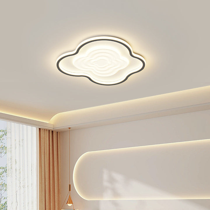 Plafonnier LED en forme irrégulière minimaliste moderne en fer, acrylique et aluminium pour chambre 