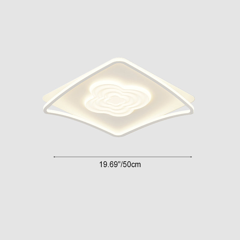 Plafonnier LED en forme irrégulière minimaliste moderne en fer, acrylique et aluminium pour chambre 