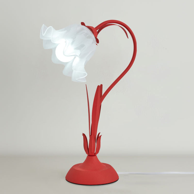 Contemporary Creative Flower Iron Acrylic 1-Light Table Lamp For Bedroom