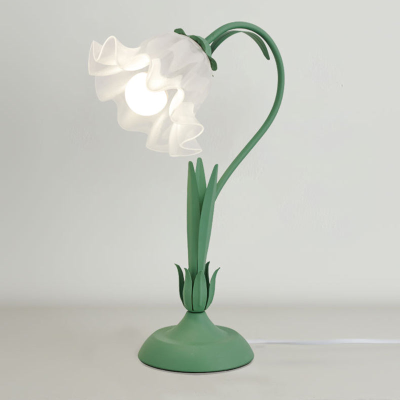 Contemporary Creative Flower Iron Acrylic 1-Light Table Lamp For Bedroom