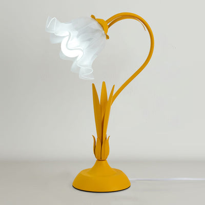 Contemporary Creative Flower Iron Acrylic 1-Light Table Lamp For Bedroom