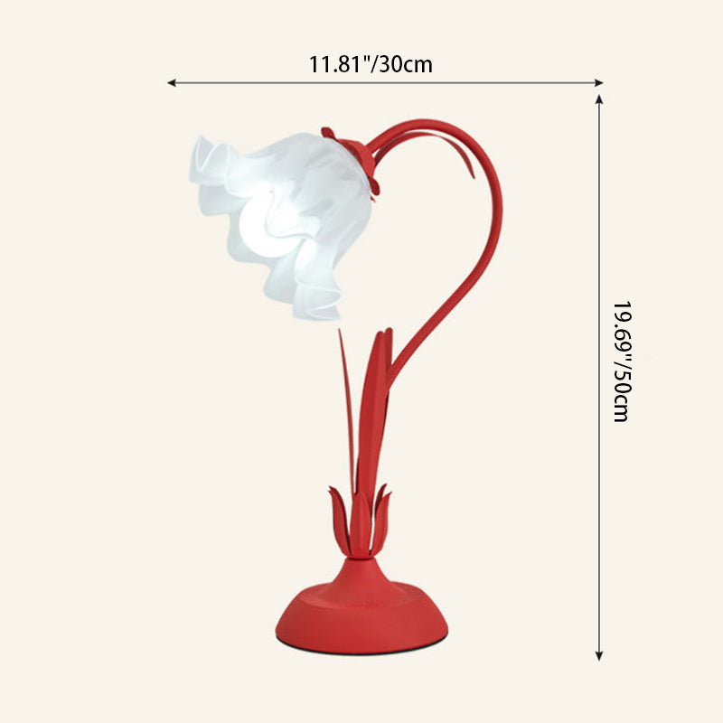 Contemporary Creative Flower Iron Acrylic 1-Light Table Lamp For Bedroom